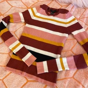 Ribbed striped sweater